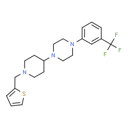ChemSpider 2D Image | 1-[1-(2-Thienylmethyl)-4-piperidinyl]-4-[3-(trifluoromethyl)phenyl]piperazine | C21H26F3N3S