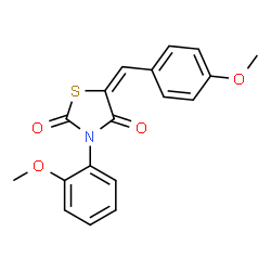 ChemSpider 2D Image | 5-(4-Methoxybenzylidene)-3-(2-methoxyphenyl)-1,3-thiazolidine-2,4-dione | C18H15NO4S