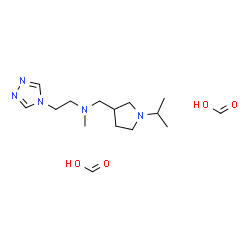 ChemSpider 2D Image | Formic acid - N-[(1-isopropyl-3-pyrrolidinyl)methyl]-N-methyl-2-(4H-1,2,4-triazol-4-yl)ethanamine (2:1) | C15H29N5O4