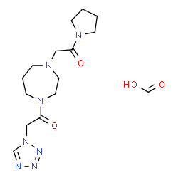 ChemSpider 2D Image | Formic acid - 1-{4-[2-oxo-2-(1-pyrrolidinyl)ethyl]-1,4-diazepan-1-yl}-2-(1H-tetrazol-1-yl)ethanone (1:1) | C15H25N7O4