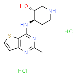 ChemSpider 2D Image | (3R,4R)-4-[(2-Methylthieno[3,2-d]pyrimidin-4-yl)amino]-3-piperidinol dihydrochloride | C12H18Cl2N4OS