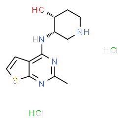 ChemSpider 2D Image | (3S,4R)-3-[(2-Methylthieno[2,3-d]pyrimidin-4-yl)amino]-4-piperidinol dihydrochloride | C12H18Cl2N4OS