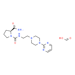 ChemSpider 2D Image | Formic acid - (2S)-N~1~-{2-[4-(2-pyrimidinyl)-1-piperazinyl]ethyl}-1,2-pyrrolidinedicarboxamide (1:1) | C17H27N7O4