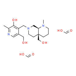 ChemSpider 2D Image | Formic acid - 5-(hydroxymethyl)-4-{[(4aS,8aS)-4a-(hydroxymethyl)-1-methyloctahydro-1,7-naphthyridin-7(1H)-yl]methyl}-2-methyl-3-pyridinol (2:1) | C20H33N3O7