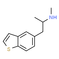 ChemSpider 2D Image | 1-(1-Benzothiophen-5-yl)-N-methyl-2-propanamine | C12H15NS