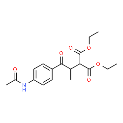 ChemSpider 2D Image | Diethyl [1-(4-acetamidophenyl)-1-oxo-2-propanyl]malonate | C18H23NO6
