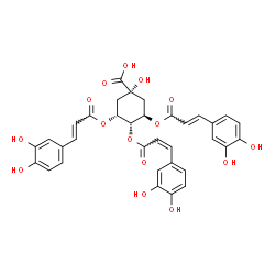 ChemSpider 2D Image | (3R,5R)-3,5-Bis{[(2E)-3-(3,4-dihydroxyphenyl)-2-propenoyl]oxy}-4-{[(2Z)-3-(3,4-dihydroxyphenyl)-2-propenoyl]oxy}-1-hydroxycyclohexanecarboxylic acid | C34H30O15