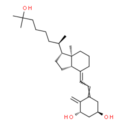 ChemSpider 2D Image | (1R,3S,5Z)-5-[(2E)-2-{(1R,3aS,7aR)-1-[(2R)-7-Hydroxy-7-methyl-2-octanyl]-7a-methyloctahydro-4H-inden-4-ylidene}ethylidene]-4-methylene-1,3-cyclohexanediol (non-preferred name) | C28H46O3