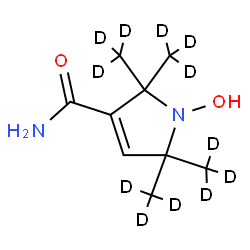 ChemSpider 2D Image | 3-(Aminocarbonyl)-2,5-dihydro-2,2,5,5-tetra(methyl-d3)-1H-pyrrol-1-yloxy | C9H4D12N2O2