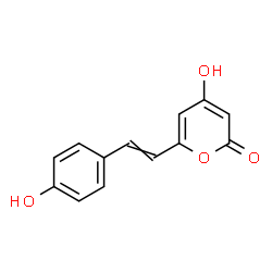 ChemSpider 2D Image | 4-Hydroxy-6-[2-(4-hydroxyphenyl)ethenyl]-2H-pyran-2-one | C13H10O4