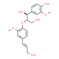 ChemSpider 2D Image | (1S,2S)-1-(4-Hydroxy-3-methoxyphenyl)-2-[4-[(1E)-3-hydroxy-1-propen-1-yl]-2-methoxyphenoxy]-1,3-propanediol | C20H24O7