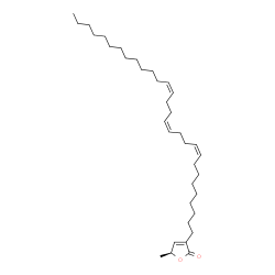 ChemSpider 2D Image | (5S)-5-Methyl-3-(9Z,13Z,17Z)-9,13,17-triacontatrien-1-yl-2(5H)-furanone | C35H60O2