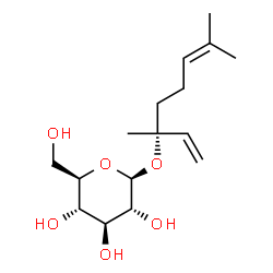 ChemSpider 2D Image | (3R)-3,7-Dimethyl-1,6-octadien-3-yl beta-D-glucopyranoside | C16H28O6