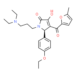 ChemSpider 2D Image | (5R)-1-[3-(Diethylamino)propyl]-5-(4-ethoxyphenyl)-3-hydroxy-4-(5-methyl-2-furoyl)-1,5-dihydro-2H-pyrrol-2-one | C25H32N2O5
