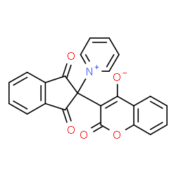 ChemSpider 2D Image | 3-[1,3-Dioxo-2-(1-pyridiniumyl)-2,3-dihydro-1H-inden-2-yl]-2-oxo-2H-chromen-4-olate | C23H13NO5