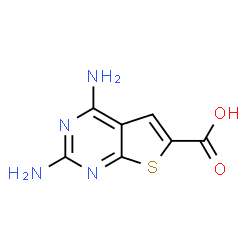 ChemSpider 2D Image | 2,4-Diaminothieno[2,3-d]pyrimidine-6-carboxylic acid | C7H6N4O2S