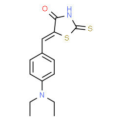 ChemSpider 2D Image | 5-(4-Diethylamino-benzylidene)-2-thioxo-thiazolidin-4-one | C14H16N2OS2