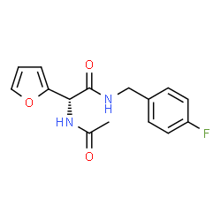 ChemSpider 2D Image | (2R)-2-Acetamido-N-(4-fluorobenzyl)-2-(2-furyl)acetamide | C15H15FN2O3