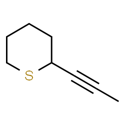 ChemSpider 2D Image | 2-(1-Propyn-1-yl)tetrahydro-2H-thiopyran | C8H12S