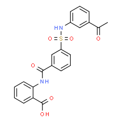 ChemSpider 2D Image | 2-({3-[(3-Acetylphenyl)sulfamoyl]benzoyl}amino)benzoic acid | C22H18N2O6S