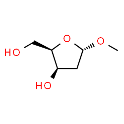 ChemSpider 2D Image | Methyl2-Deoxy-α-D-threo-pentofuranoside | C6H12O4