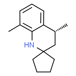 ChemSpider 2D Image | (4'R)-4',8'-Dimethyl-3',4'-dihydro-1'H-spiro[cyclopentane-1,2'-quinoline] | C15H21N