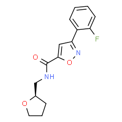ChemSpider 2D Image | 3-(2-Fluorophenyl)-N-[(2R)-tetrahydro-2-furanylmethyl]-1,2-oxazole-5-carboxamide | C15H15FN2O3