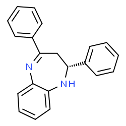 ChemSpider 2D Image | (2R)-2,4-Diphenyl-2,3-dihydro-1H-1,5-benzodiazepine | C21H18N2