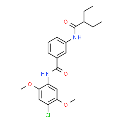 ChemSpider 2D Image | N-(4-Chloro-2,5-dimethoxyphenyl)-3-[(2-ethylbutanoyl)amino]benzamide | C21H25ClN2O4