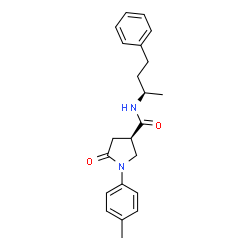 ChemSpider 2D Image | (3R)-1-(4-Methylphenyl)-5-oxo-N-[(2R)-4-phenyl-2-butanyl]-3-pyrrolidinecarboxamide | C22H26N2O2