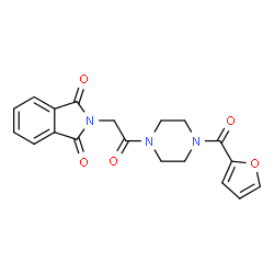 ChemSpider 2D Image | 2-{2-[4-(2-Furoyl)-1-piperazinyl]-2-oxoethyl}-1H-isoindole-1,3(2H)-dione | C19H17N3O5