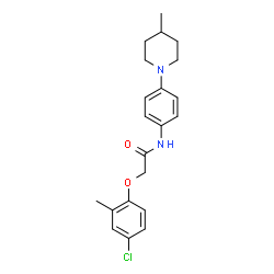 ChemSpider 2D Image | 2-(4-Chloro-2-methylphenoxy)-N-[4-(4-methyl-1-piperidinyl)phenyl]acetamide | C21H25ClN2O2