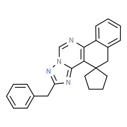 ChemSpider 2D Image | 2-Benzyl-5H-spiro[benzo[h][1,2,4]triazolo[1,5-c]quinazoline-4,1'-cyclopentane] | C24H22N4