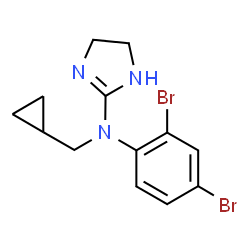 ChemSpider 2D Image | N-(Cyclopropylmethyl)-N-(2,4-dibromophenyl)-4,5-dihydro-1H-imidazol-2-amine | C13H15Br2N3