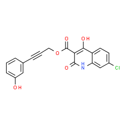ChemSpider 2D Image | 3-(3-hydroxyphenyl)prop-2-yn-1-yl 7-chloro-2,4-dihydroxyquinoline-3-carboxylate | C19H12ClNO5