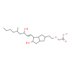 ChemSpider 2D Image | Methyl (2-{5-hydroxy-4-[(1E)-3-hydroxy-5-methyl-1-nonen-1-yl]octahydro-2-pentalenyl}ethoxy)acetate | C23H40O5
