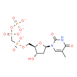 ChemSpider 2D Image | 5'-O-({[(Phosphonatooxy)phosphinato]methyl}phosphinato)thymidine | C11H15N2O13P3