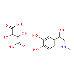 ChemSpider 2D Image | 4-[1-Hydroxy-2-(methylamino)ethyl]-1,2-benzenediol 2,3-dihydroxysuccinate (1:1) | C13H19NO9