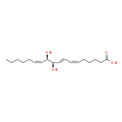 ChemSpider 2D Image | (6Z,8E,10R,11R,12Z)-10,11-Dihydroxy-6,8,12-octadecatrienoic acid | C18H30O4
