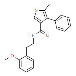 ChemSpider 2D Image | N-[2-(2-Methoxyphenyl)ethyl]-5-methyl-4-phenyl-3-thiophenecarboxamide | C21H21NO2S