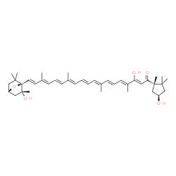 ChemSpider 2D Image | (3S,3'R,5R,5'S)-3',5,8'-Trihydroxy-5,6-dihydro-3,6-epoxy-beta,kappa-caroten-6'-one | C40H56O5