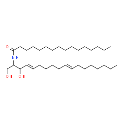 ChemSpider 2D Image | N-[(4E,10E)-1,3-Dihydroxy-4,10-octadecadien-2-yl]hexadecanamide | C34H65NO3