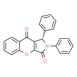 ChemSpider 2D Image | (1S)-1,2-Diphenyl-1,2-dihydrochromeno[2,3-c]pyrrole-3,9-dione | C23H15NO3