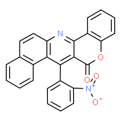ChemSpider 2D Image | 7-(2-Nitrophenyl)-6H-benzo[f]chromeno[4,3-b]quinolin-6-one | C26H14N2O4