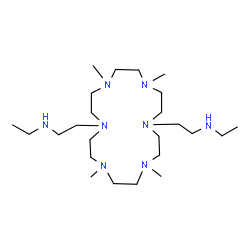 ChemSpider 2D Image | 2,2'-(4,7,13,16-Tetramethyl-1,4,7,10,13,16-hexaazacyclooctadecane-1,10-diyl)bis(N-ethylethanamine) | C24H56N8