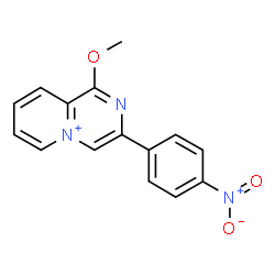ChemSpider 2D Image | 1-Methoxy-3-(4-nitrophenyl)pyrido[1,2-a]pyrazin-5-ium | C15H12N3O3