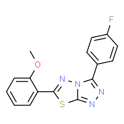 ChemSpider 2D Image | 3-(4-Fluorophenyl)-6-(2-methoxyphenyl)[1,2,4]triazolo[3,4-b][1,3,4]thiadiazole | C16H11FN4OS