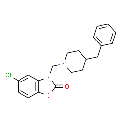 ChemSpider 2D Image | 3-[(4-Benzyl-1-piperidinyl)methyl]-5-chloro-1,3-benzoxazol-2(3H)-one | C20H21ClN2O2
