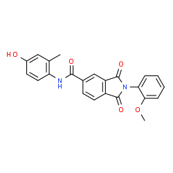 ChemSpider 2D Image | N-(4-Hydroxy-2-methylphenyl)-2-(2-methoxyphenyl)-1,3-dioxo-5-isoindolinecarboxamide | C23H18N2O5