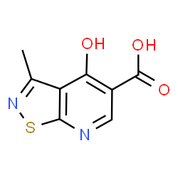 ChemSpider 2D Image | 4-Hydroxy-3-methyl[1,2]thiazolo[5,4-b]pyridine-5-carboxylic acid | C8H6N2O3S